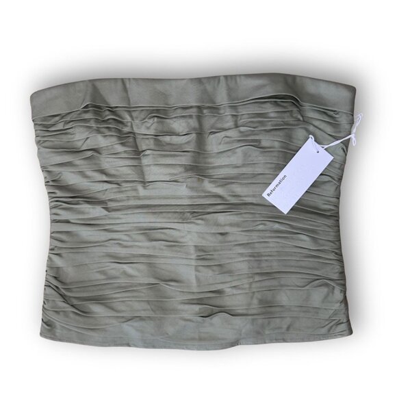 NWT Reformation Orion Top in Olive Green Size 10 - Picture 5 of 11